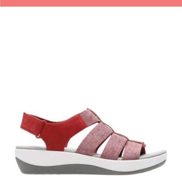 Clark's Arla Shaylie Cloudsteppers Women's Shoes/Sandals Red/Gray Size US 6 NWOT - Picture 2 of 8